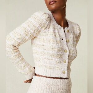 LoveShackFancy Saxon Cardigan - Cream Puff Pink